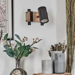 Lampes Industrielles-hofstein Storuma Applique murale, Spot mural Écru, Noir, 1 lumière