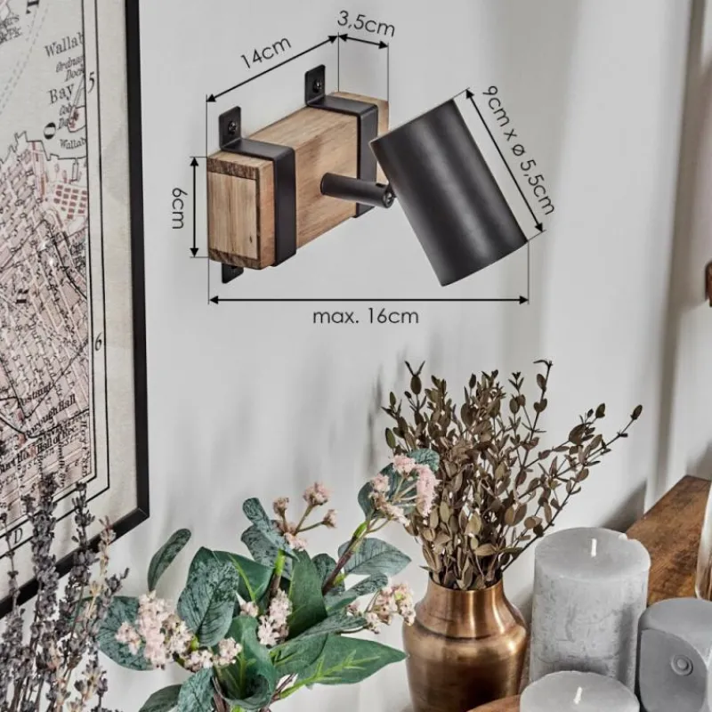 Lampes Industrielles-hofstein Storuma Applique murale, Spot mural Écru, Noir, 1 lumière