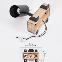 Lampes Industrielles-hofstein Storuma Applique murale, Spot mural Écru, Noir, 1 lumière