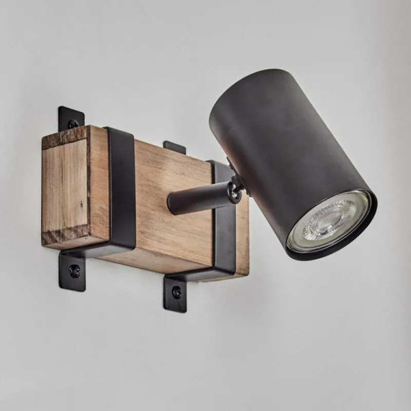 Lampes Industrielles-hofstein Storuma Applique murale, Spot mural Écru, Noir, 1 lumière