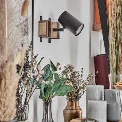 Lampes Industrielles-hofstein Storuma Applique murale, Spot mural Écru, Noir, 1 lumière