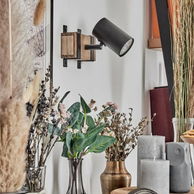 Lampes Industrielles-hofstein Storuma Applique murale, Spot mural Écru, Noir, 1 lumière