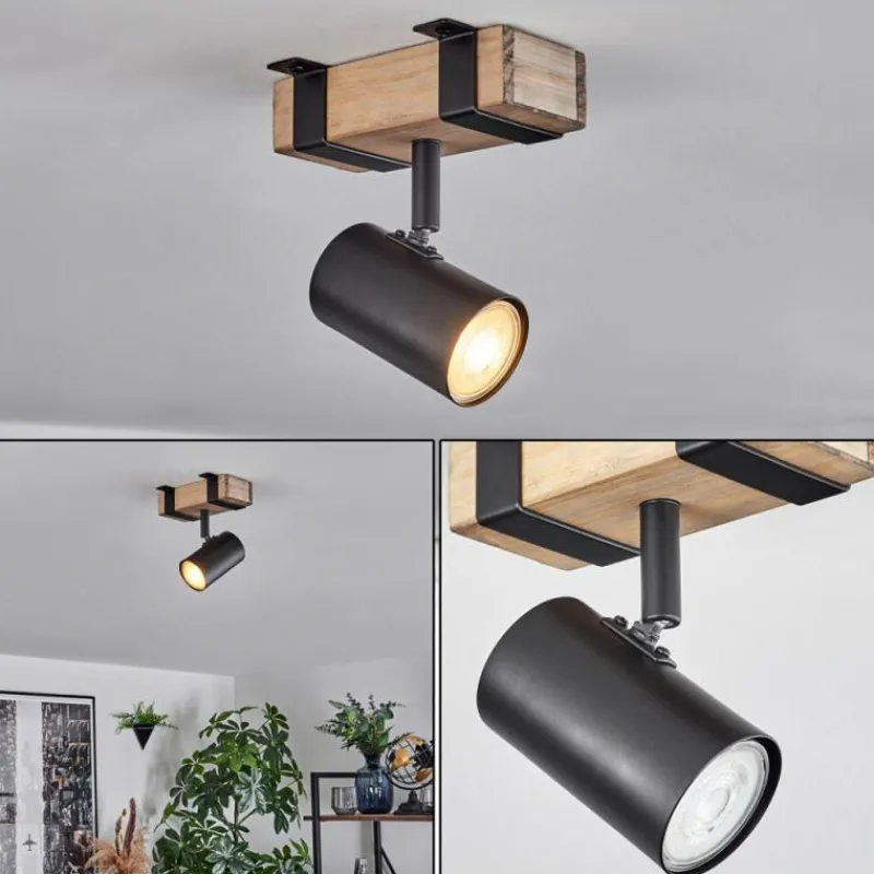 Lampes Industrielles-hofstein Storuma Plafonnier, Spot de plafond Écru, Noir, 1 lumière