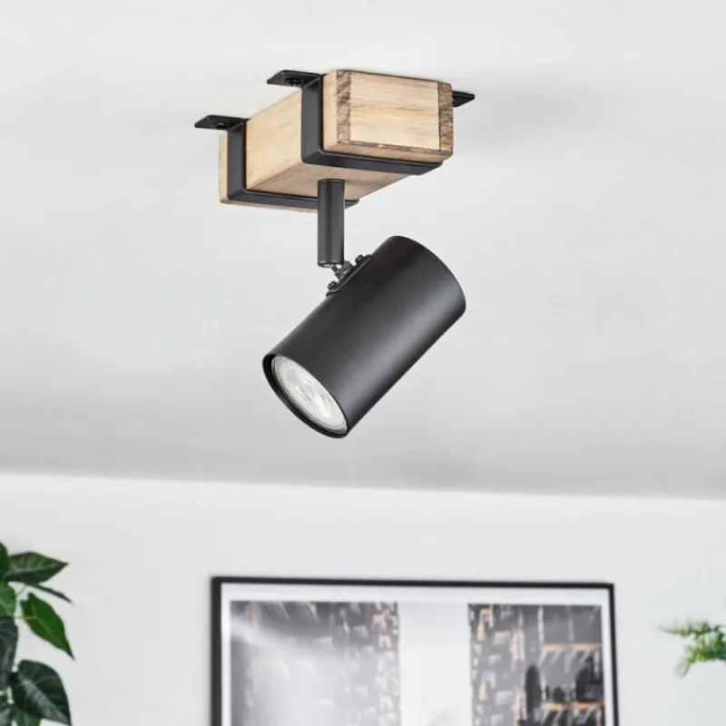 Lampes Industrielles-hofstein Storuma Plafonnier, Spot de plafond Écru, Noir, 1 lumière