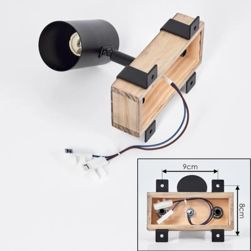 Lampes Industrielles-hofstein Storuma Plafonnier, Spot de plafond Écru, Noir, 1 lumière