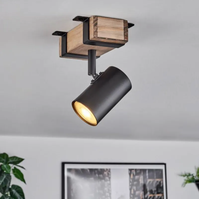 Lampes Industrielles-hofstein Storuma Plafonnier, Spot de plafond Écru, Noir, 1 lumière