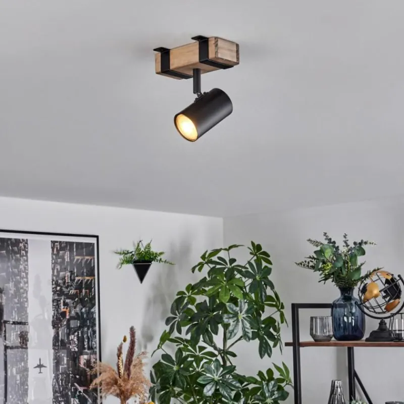 Lampes Industrielles-hofstein Storuma Plafonnier, Spot de plafond Écru, Noir, 1 lumière