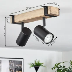 Luminaires Scandinaves-hofstein Storuma Plafonnier, Spot de plafond Écru, Noir, 2 lumières