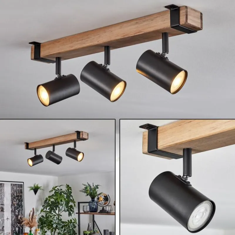 Lampes Industrielles-hofstein Storuma Plafonnier, Spot de plafond Écru, Noir, 3 lumières