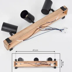 Lampes Industrielles-hofstein Storuma Plafonnier, Spot de plafond Écru, Noir, 3 lumières