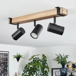 Lampes Industrielles-hofstein Storuma Plafonnier, Spot de plafond Écru, Noir, 3 lumières
