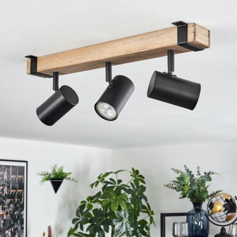 Lampes Industrielles-hofstein Storuma Plafonnier, Spot de plafond Écru, Noir, 3 lumières