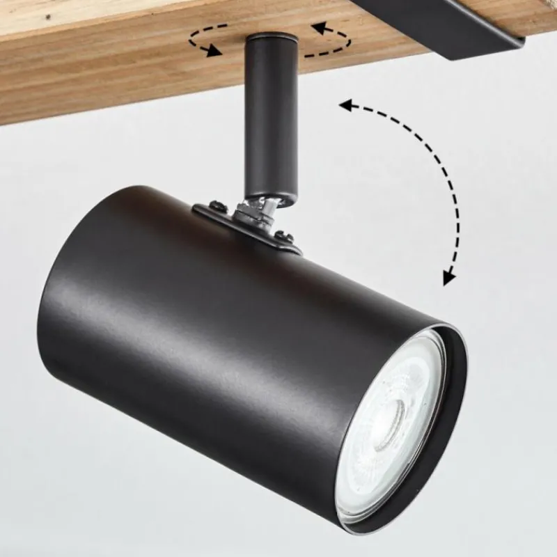 Lampes Industrielles-hofstein Storuma Plafonnier, Spot de plafond Écru, Noir, 4 lumières