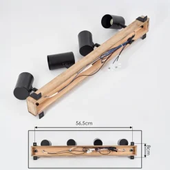 Lampes Industrielles-hofstein Storuma Plafonnier, Spot de plafond Écru, Noir, 4 lumières