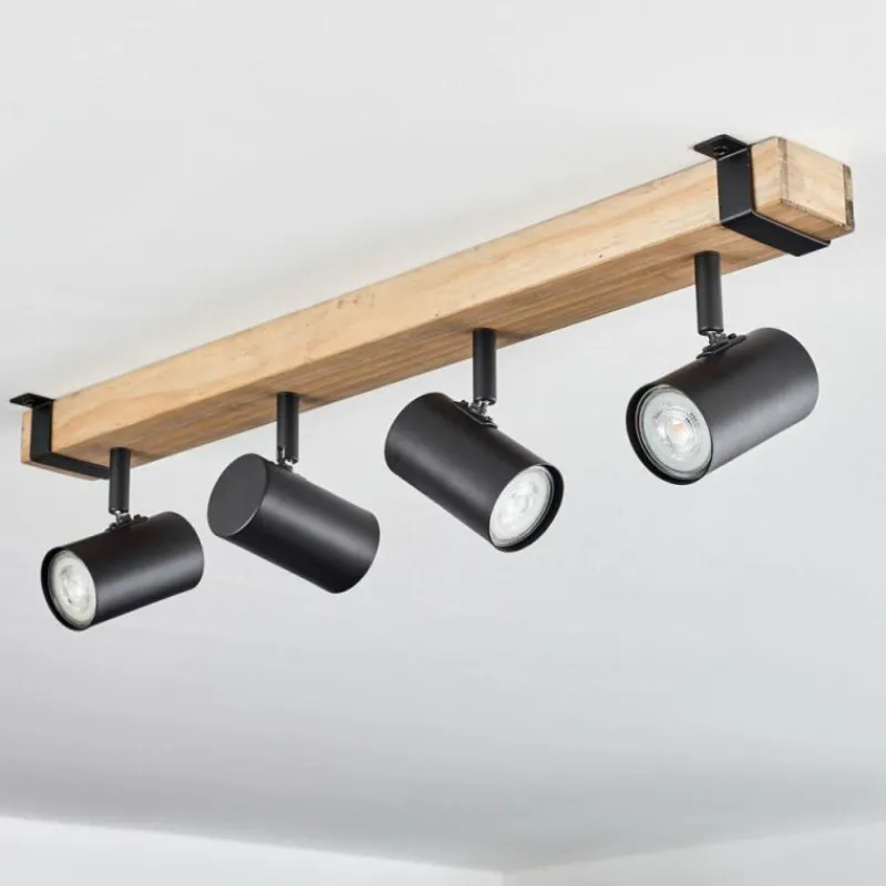 Lampes Industrielles-hofstein Storuma Plafonnier, Spot de plafond Écru, Noir, 4 lumières