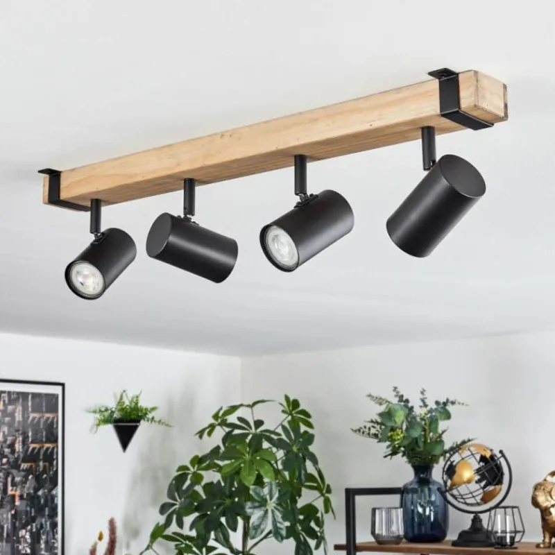 Lampes Industrielles-hofstein Storuma Plafonnier, Spot de plafond Écru, Noir, 4 lumières