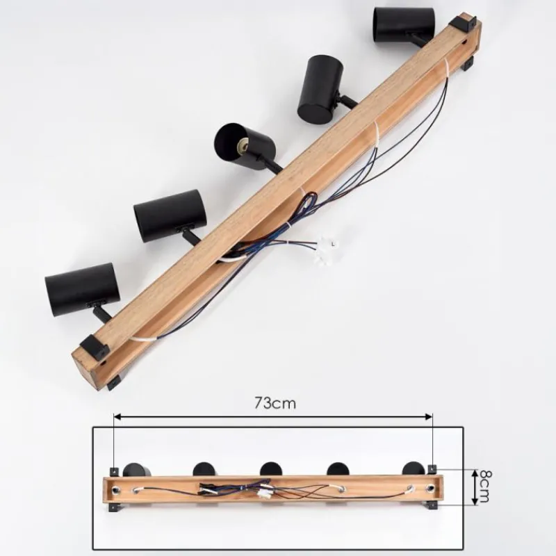 Lampes Industrielles-hofstein Storuma Plafonnier, Spot de plafond Écru, Noir, 5 lumières