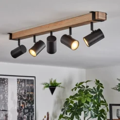 Lampes Industrielles-hofstein Storuma Plafonnier, Spot de plafond Écru, Noir, 5 lumières