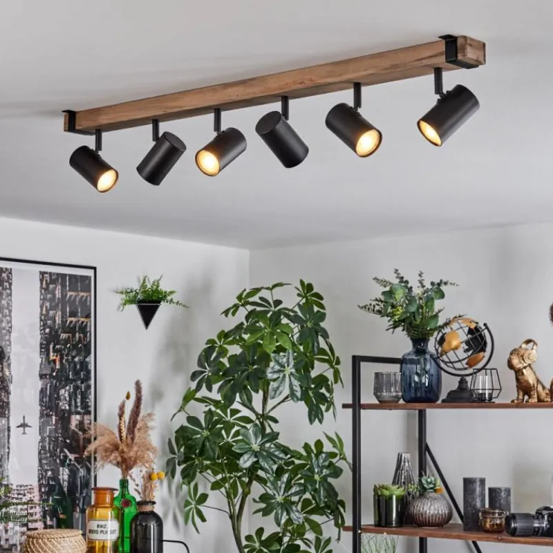 Lampes Industrielles-hofstein Storuma Plafonnier, Spot de plafond Écru, Noir, 6 lumières