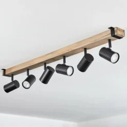 Lampes Industrielles-hofstein Storuma Plafonnier, Spot de plafond Écru, Noir, 6 lumières