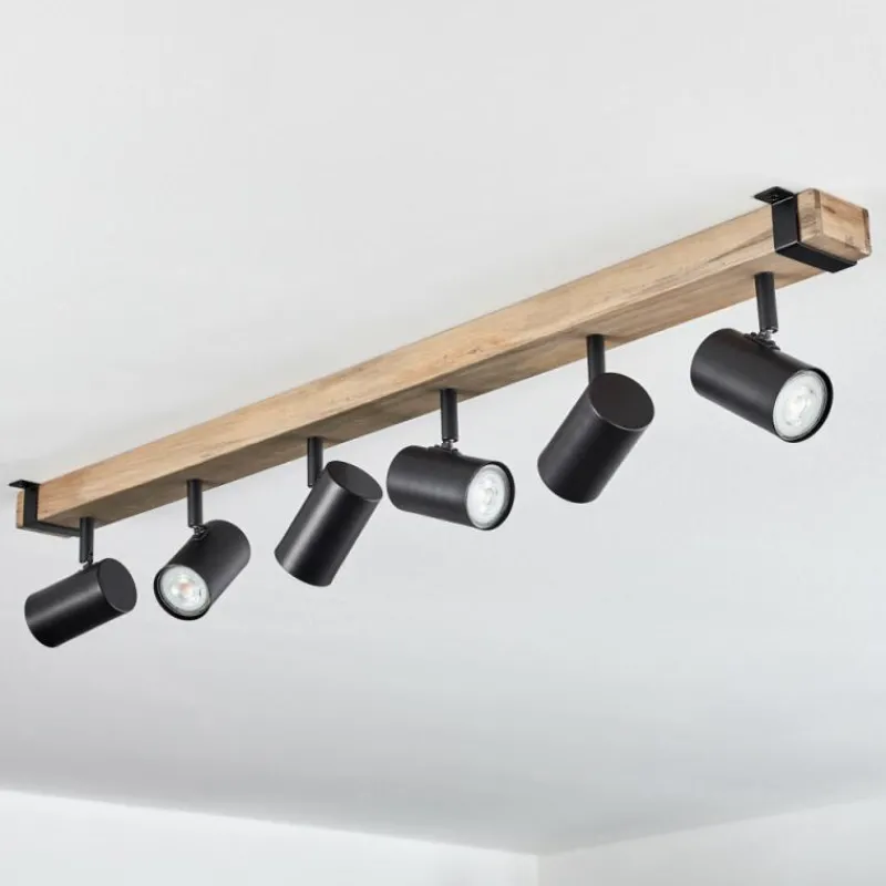 Lampes Industrielles-hofstein Storuma Plafonnier, Spot de plafond Écru, Noir, 6 lumières