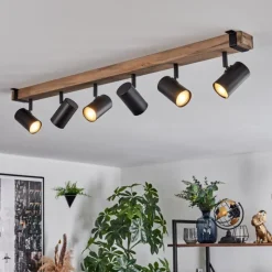 Lampes Industrielles-hofstein Storuma Plafonnier, Spot de plafond Écru, Noir, 6 lumières
