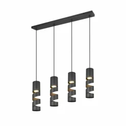 Luminaires Trio Stream Suspension Noir, 4 lumières* Suspensions