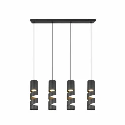 Luminaires Trio Stream Suspension Noir, 4 lumières* Suspensions