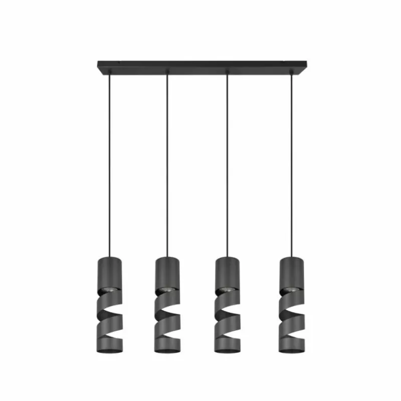 Luminaires Trio Stream Suspension Noir, 4 lumières* Suspensions