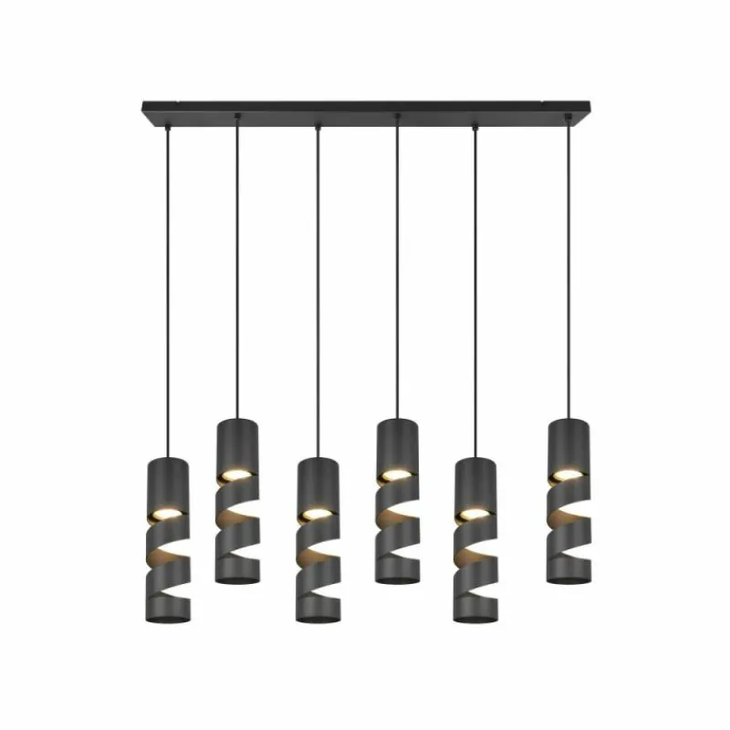 Luminaires Trio Stream Suspension Noir, 6 lumières* Suspensions