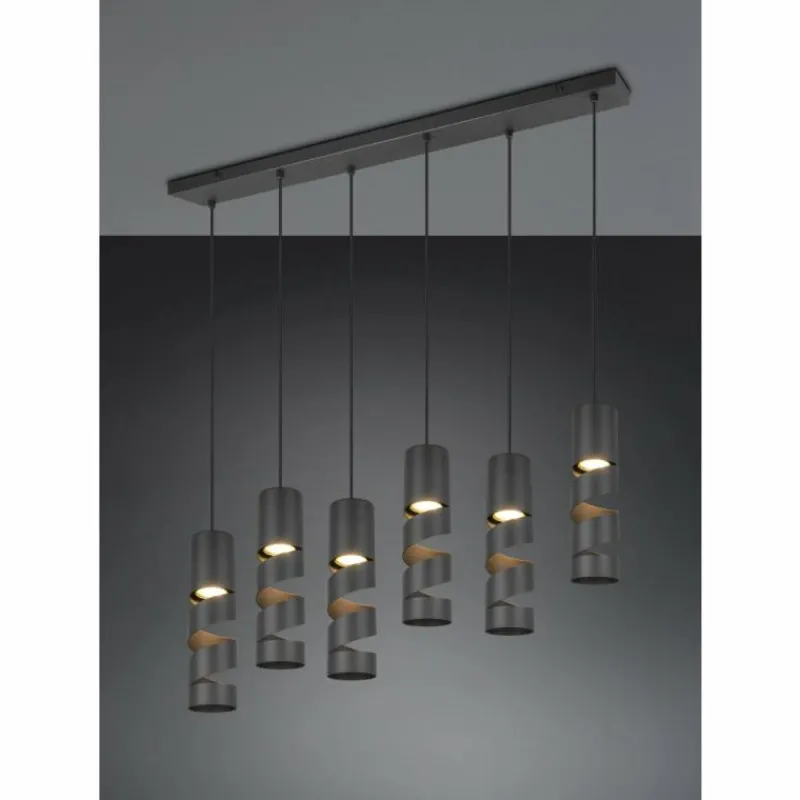 Luminaires Trio Stream Suspension Noir, 6 lumières* Suspensions