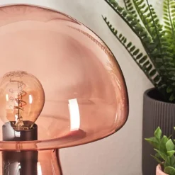 hofstein Style champignon Almagre Lampe à poser Noir, 1 lumière