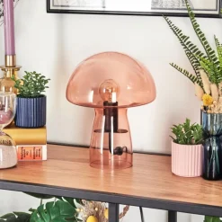 hofstein Style champignon Almagre Lampe à poser Noir, 1 lumière