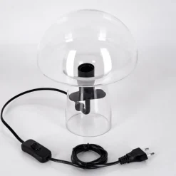 hofstein Style champignon Almagre Lampe à poser Noir, 1 lumière