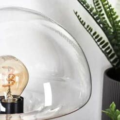 hofstein Style champignon Almagre Lampe à poser Noir, 1 lumière