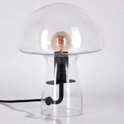 hofstein Style champignon Almagre Lampe à poser Noir, 1 lumière