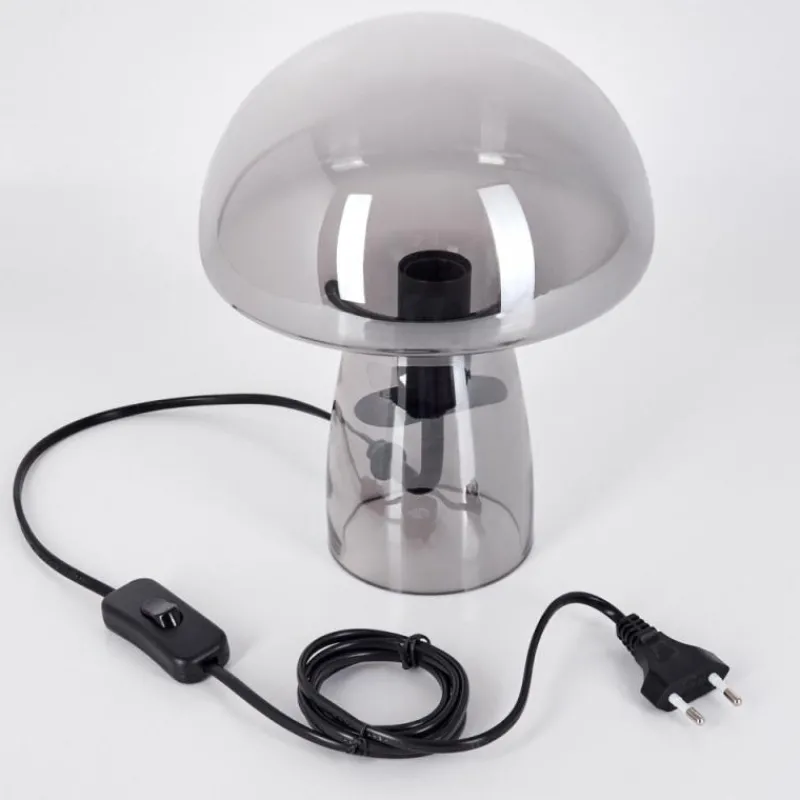 hofstein Style champignon Almagre Lampe à poser Noir, 1 lumière