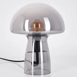 hofstein Style champignon Almagre Lampe à poser Noir, 1 lumière