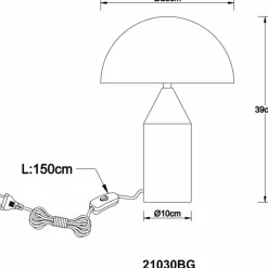 Luminaires Globo Lighting Style champignon Atoma Lampe à poser Vert, 2 lumières* Lampes À Poser