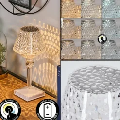 hofstein Style champignon Balsa Lampe à poser, Liseuse LED Transparent, 1 lumière