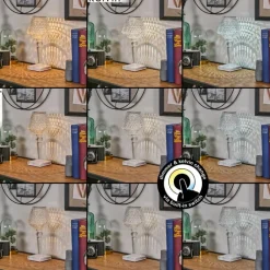 hofstein Style champignon Balsa Lampe à poser, Liseuse LED Transparent, 1 lumière