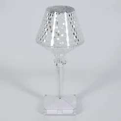 hofstein Style champignon Balsa Lampe à poser, Liseuse LED Transparent, 1 lumière