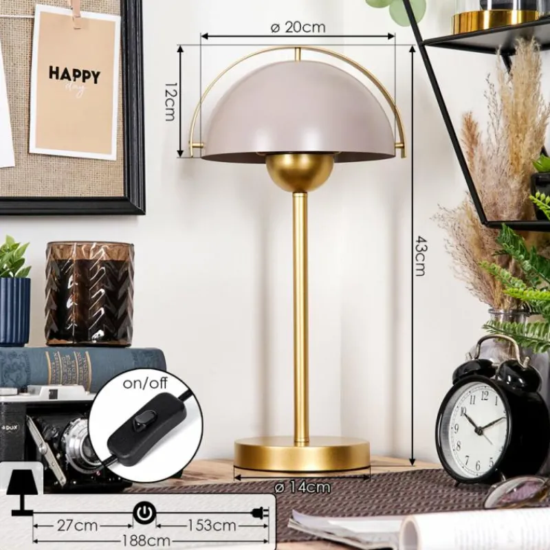 Lampes Dorées-hofstein Style champignon Guttsta Lampe à poser Or, 1 lumière