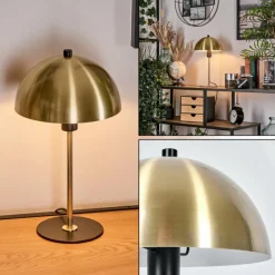 Luminaires Scandinaves-hofstein Style champignon Sandvig Lampe à poser Laiton, Noir, 1 lumière