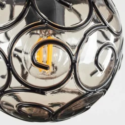 Luminaires Rustiques-hofstein Suspension Abodaneira Laiton, Noir, 4 lumières