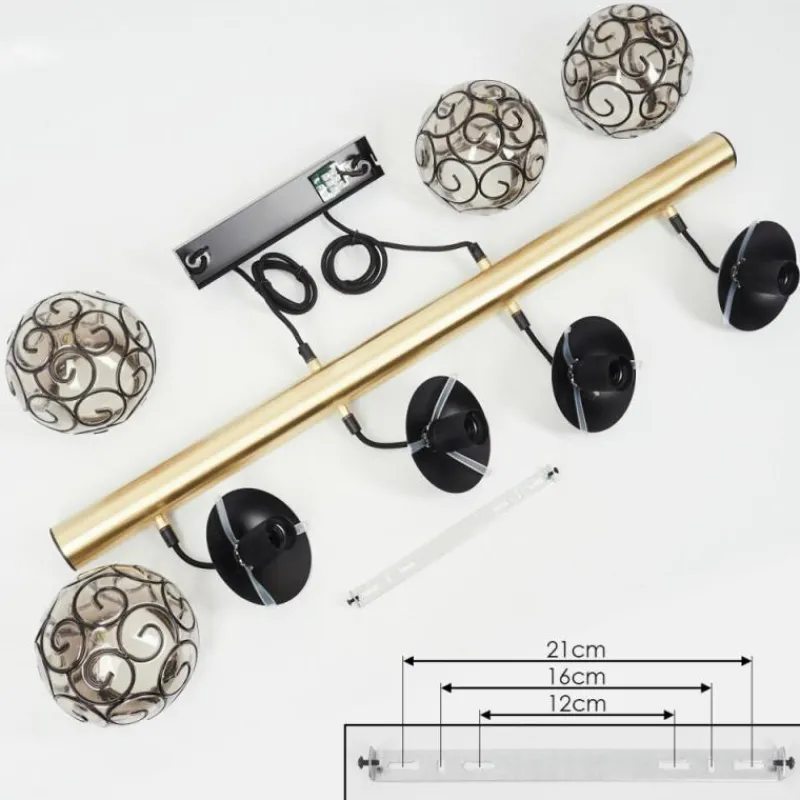 Luminaires Rustiques-hofstein Suspension Abodaneira Laiton, Noir, 4 lumières