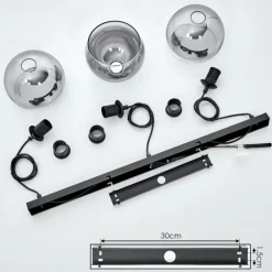 Suspension Verre Fumé-hofstein Suspension Acey Noir, 3 lumières