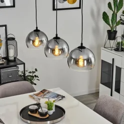 Suspension Verre Fumé-hofstein Suspension Acey Noir, 3 lumières