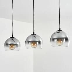 Suspension Verre Fumé-hofstein Suspension Acey Noir, 3 lumières