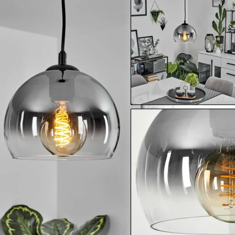 Suspension Verre Fumé-hofstein Suspension Acey Noir, 1 lumière